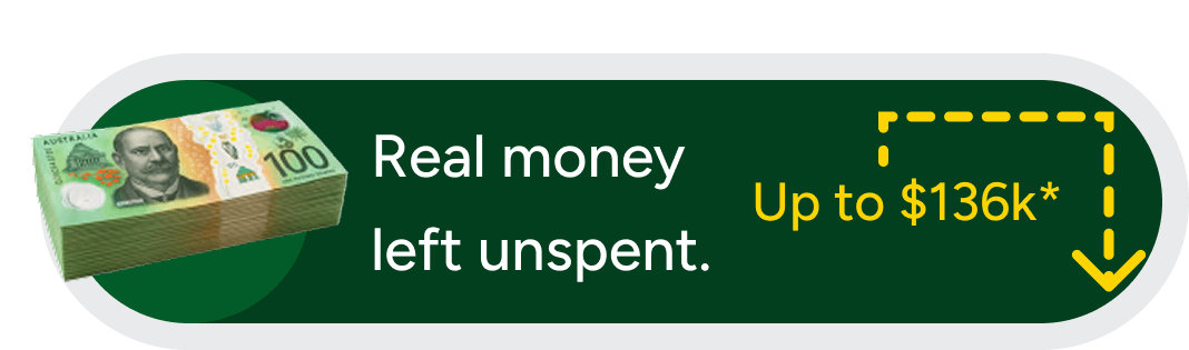 Real money left unspent