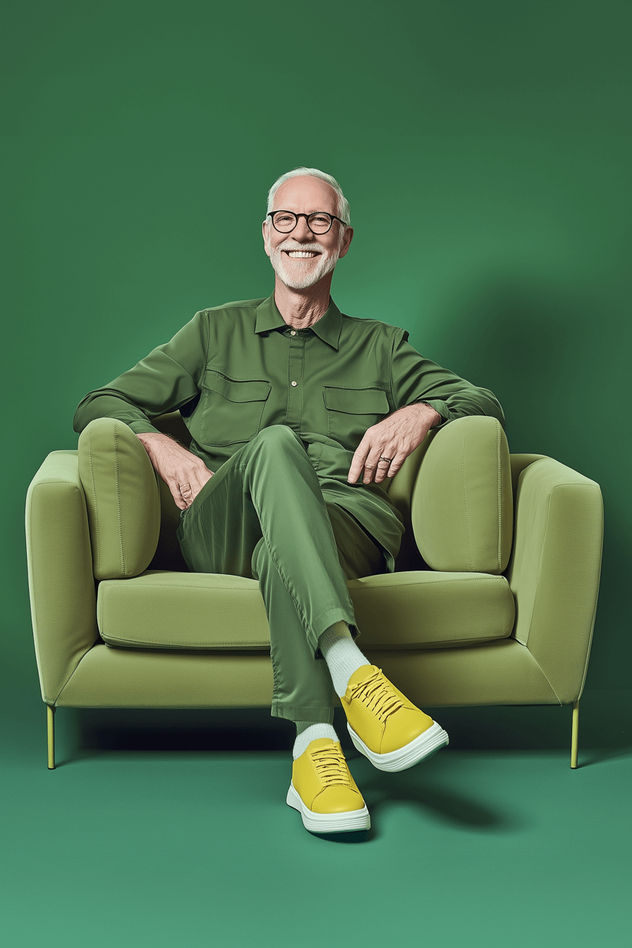 Confident person sitting comfortably